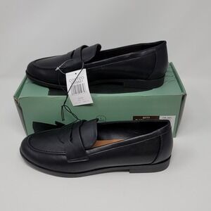 Kensie Gitty Slip On Casual Black Leather Shoes‎ Women's Penny Loafer Size 9